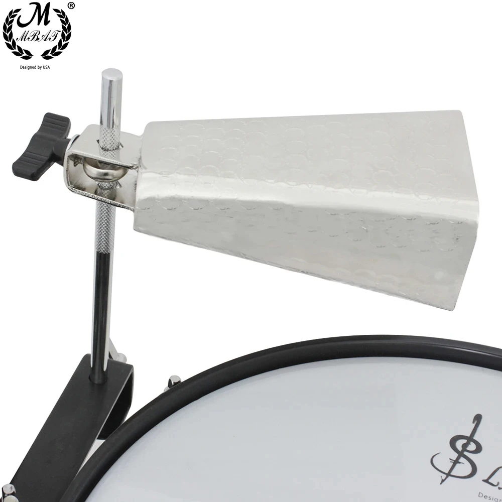 

M MBAT 6 Inches Silver Metal Cowbell Electroplated Dotting Cowbell Drum Kit Personalized Accessories Percussion Instruments