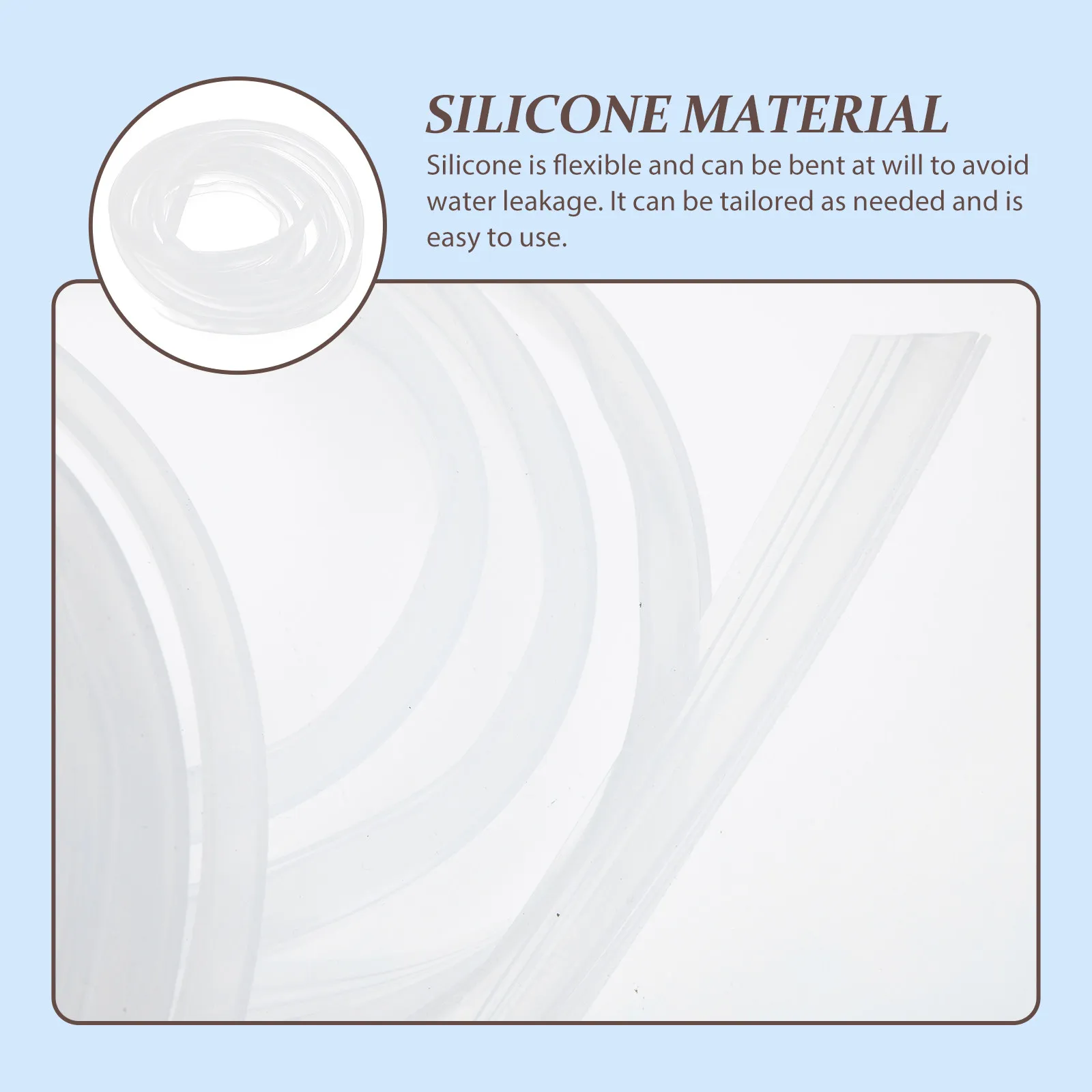 

Frameless Glass Door Sealing Strip Flexible Silicone Rubber Waterproof Strip for Bathroom Shower Water Barrier and Dry Wet