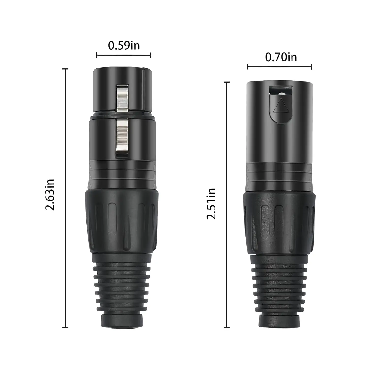 5 Pairs XLR Connectors 3 Pin Male/Female Plugs Audio Mic Microphone Cable Plug Connector Socket Audio Mic Microphone DMX Black view 5