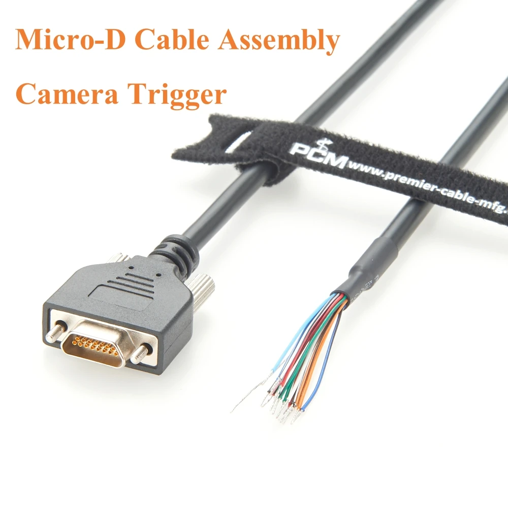 Micro-D 15Pin GPIO I/O Camera Trigger Cable Micro DB15 Female to Open End Cord Compatible Molex 83422-9007 for Machine Vision