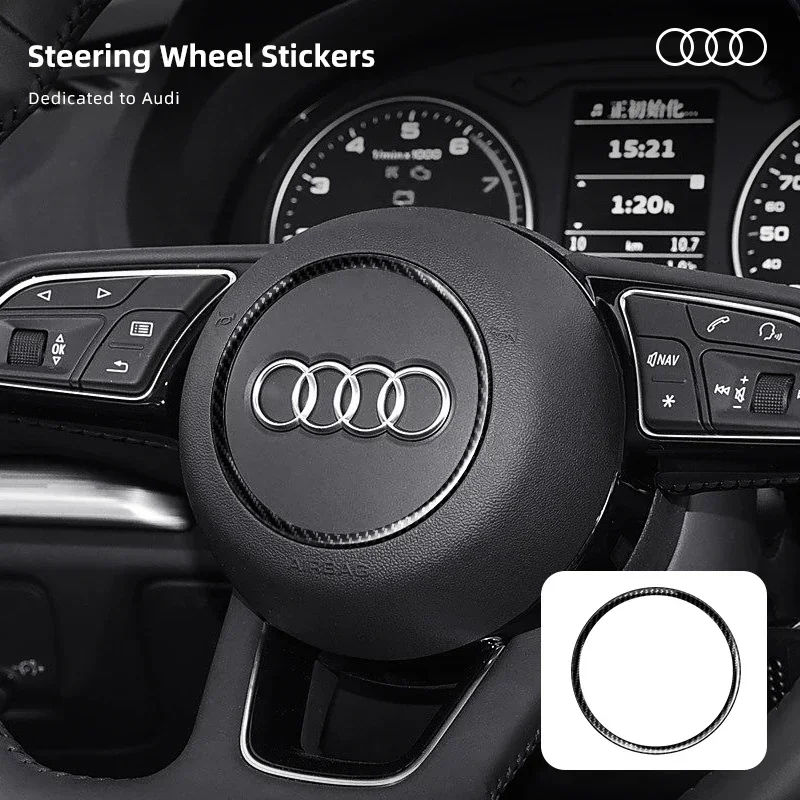 عجلة توجيه سيارة لوحة حلقة غطاء الكسوة ملصق لأودي A1 A3 A4 A5 A6 A8 Q5 Q7 SQ5 S1 S5 S7 S8 RS5 RS6 الداخلية اكسسوارات #1