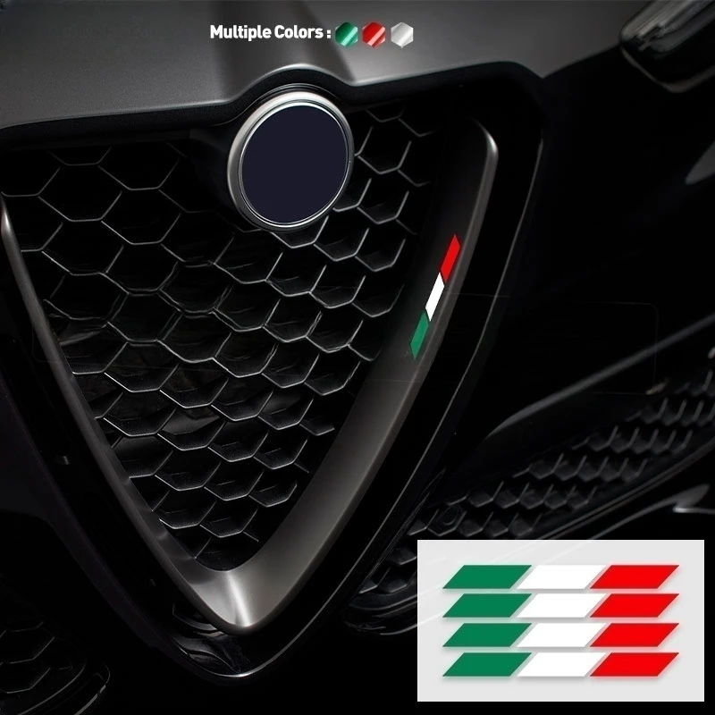 Reflective Italian Stripes Sticker Rearview Mirror B Pillar Body Decal For Alfa Romeo Stelvio Giulia 159 Giulietta 147 Mito 2024