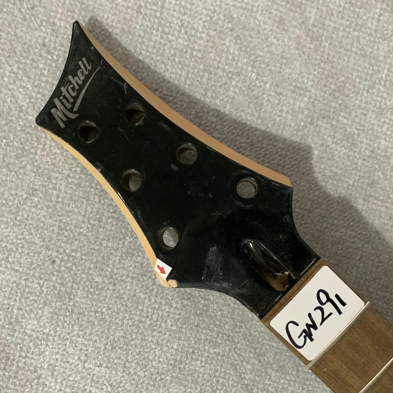 Unfinished Mitcjell Brand LP Model Electric Guitar Neck 24Frets Maple With Rosewood Fingerboard Broken DIY Guitar Parts  GN291