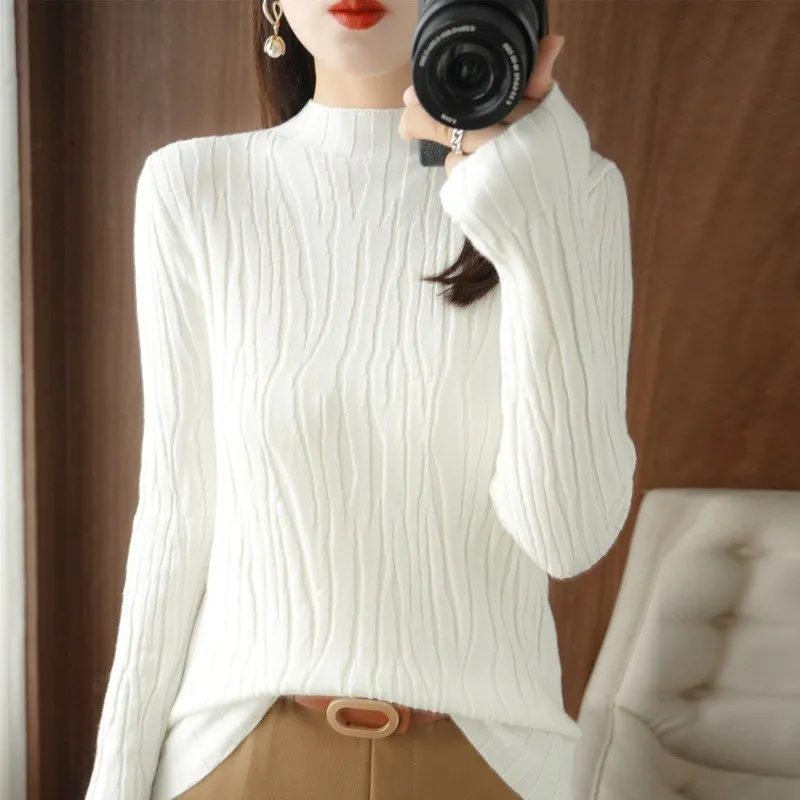 Autumn Winter Korean Fashion Solid Sweater Women Long Sleeve Tops 2023 Turtleneck Casual Slim Female Pullover Knitted Clothes