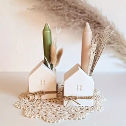 1pc Small House Shape Silicone Mold for Hydroponic Test Tube, Aromatherapy Candle Holder, Gypsum Ornament