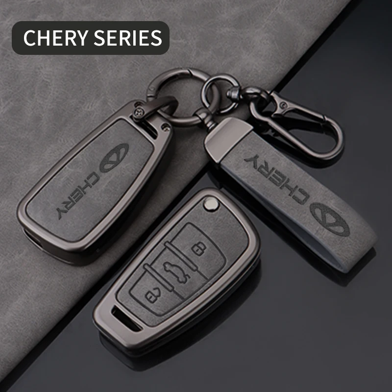 Leder-Autoschlüsselhülle für Chery ARRIZO7 E3 E5 A3 A5 Tiggo 2 3 5 3X Fulwin2 Eastar – Schutz und Zubehör – Detail 10