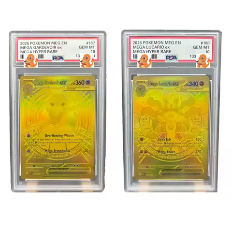 Diy 1pcs Pokemon PTCG Psa MEGA Gardevoir Ex MEGA Lucario Ex Self Control Collect Signature Trading Flash Card Anime Cartoon Gift