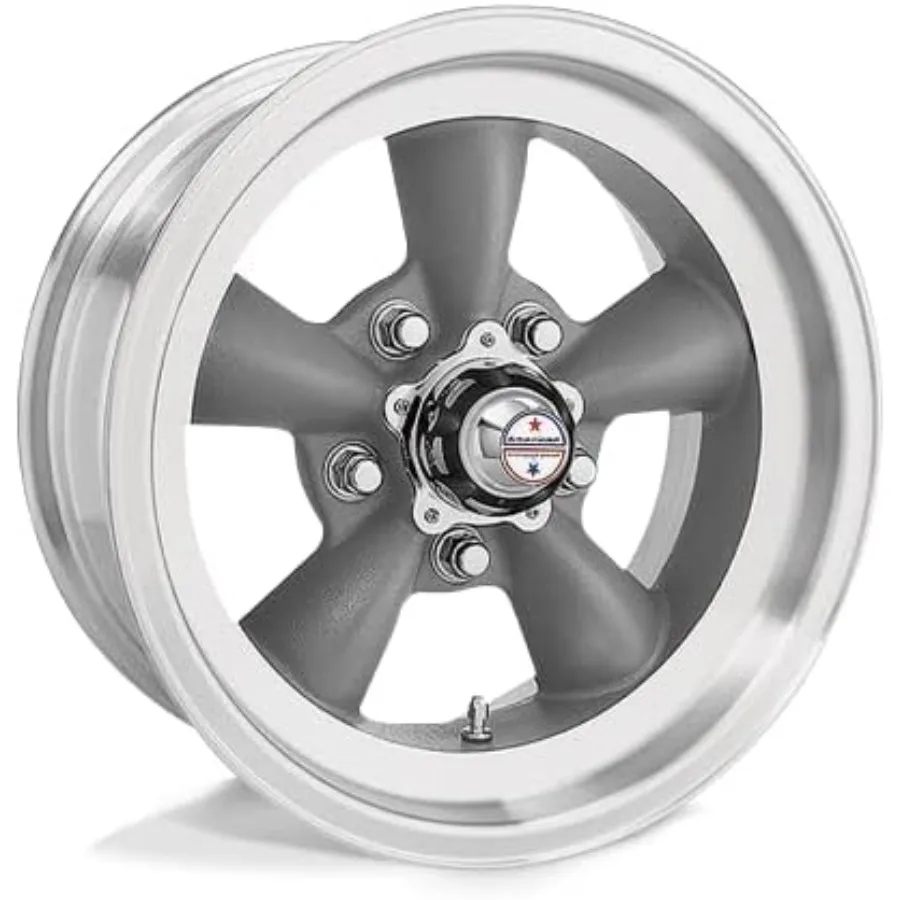 Vintage VN105 TORQ THRUST D 15X4.5 5X4.75 2.16 15mm TORQ THRUST GRAY MACHINED LIP مثالية لاستعادة سيارة العضلات الكلاسيكية و