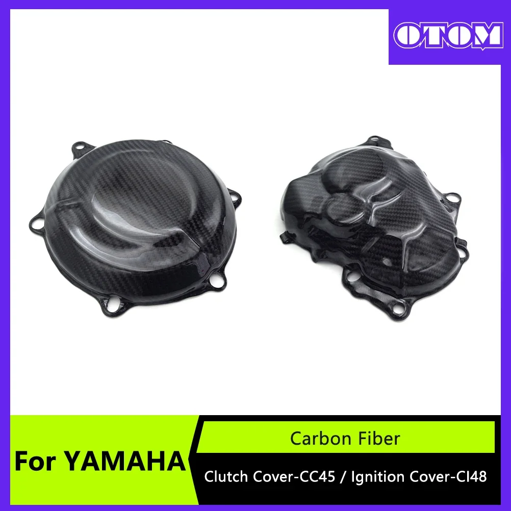 Motorcycle Clutch Ignition Cover Carbon Fiber Engine Protector Guard For YAMAHA YZ450F YZ450F MONSTER 2023-2024 Accessories Bike