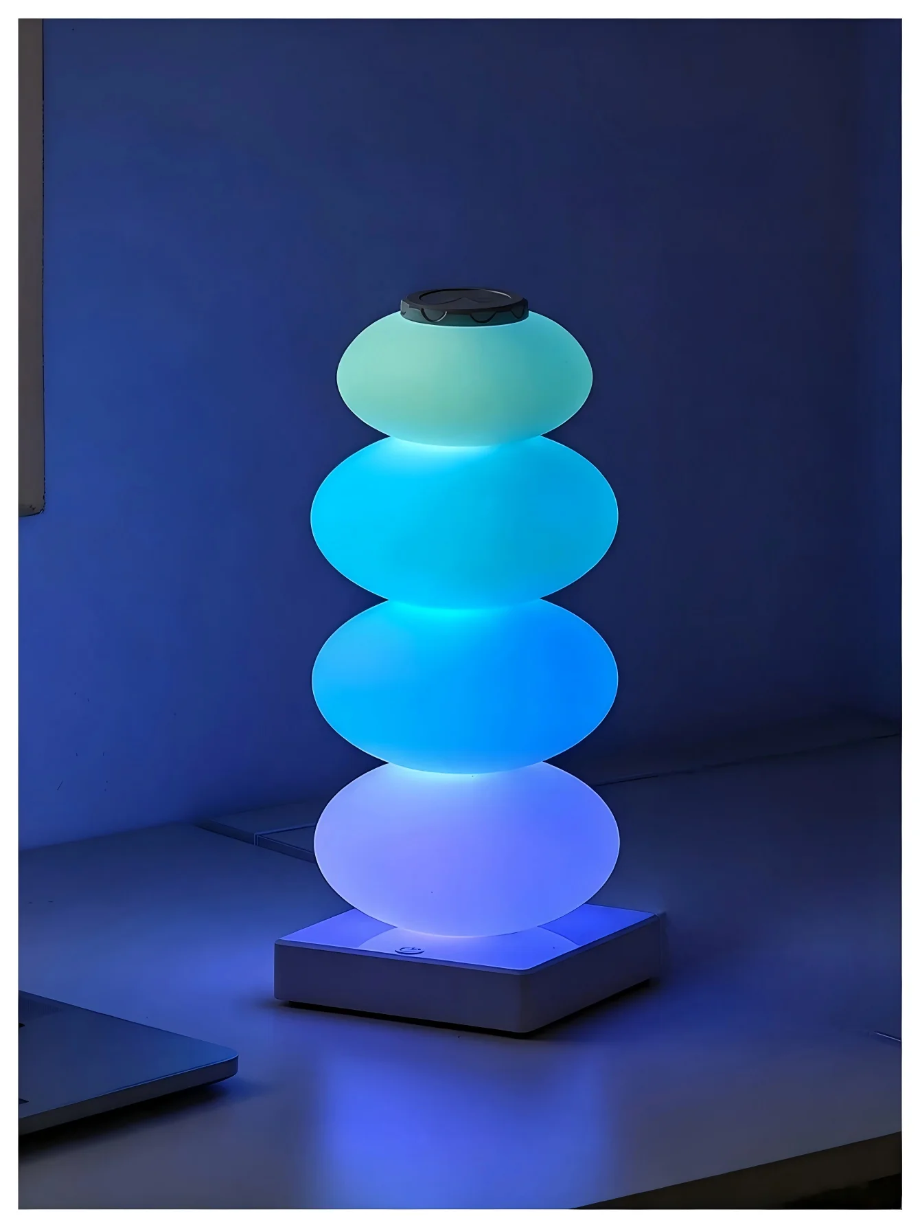 Ins Style Vertical Multi-layer Stack Lamp RGB Color Cycle Touch USB Charging Cozy Bedroom Sleep Ambient Night Light