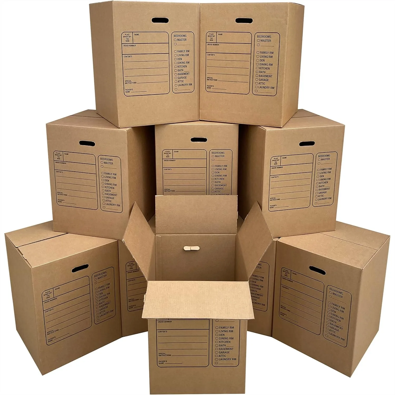 

Moving Boxes with Handles, 10 Large 18x18x24 Corrugated Cardboard for Packing and Storage