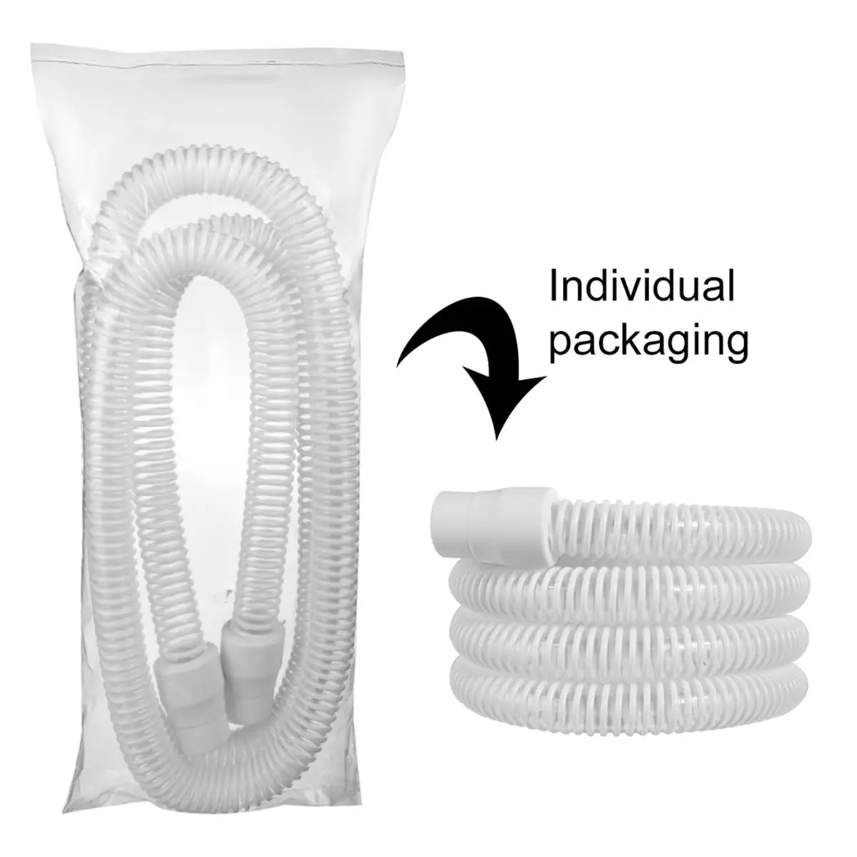 Y1255A J~ Hose 6 Foot Universal Tubing Replacement Tube Compatible with Most Machines Minimizes Mask Leaks, White
