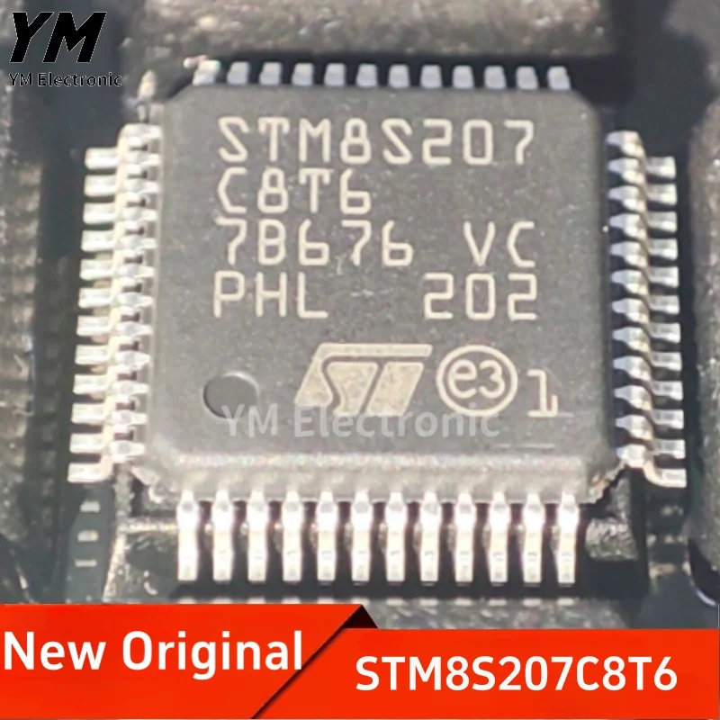 

New Original STM8S207C8T6 LQFP-48 24MHz 64KB flash memory 8-bit Microcontroller MCU