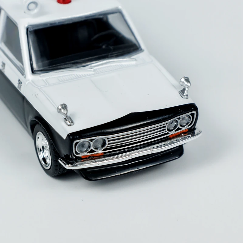 Tarmac Works 1/64 Datsun Bluebird 510 왜건 일본 경찰차 합금 장난감 모터, 다이캐스트 금속 모델 선물