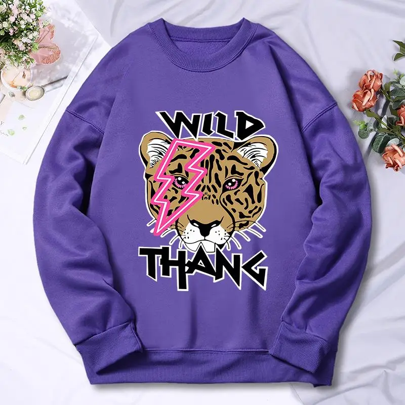 Wild Leopard Print Women\'S Sweatshirt Fashion Warm Fleece Hoody Casual Loose Comfortable Hoodies Autumn Oversized Clothes Female