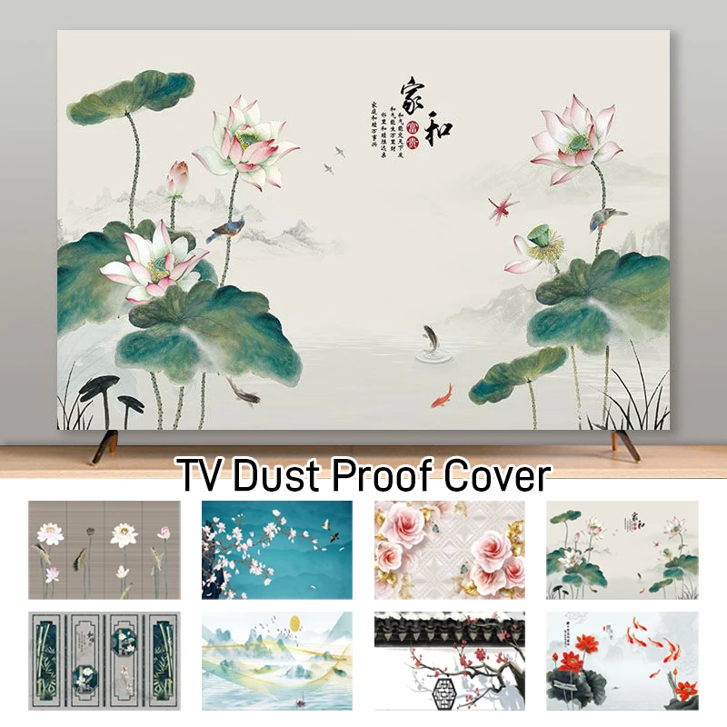 

﻿Chinese Style LCD TV Dust Covers Elastic Home Television Decoration Cover Cloth For 32/48/52/55/60/65/70/85Inch TV Protector