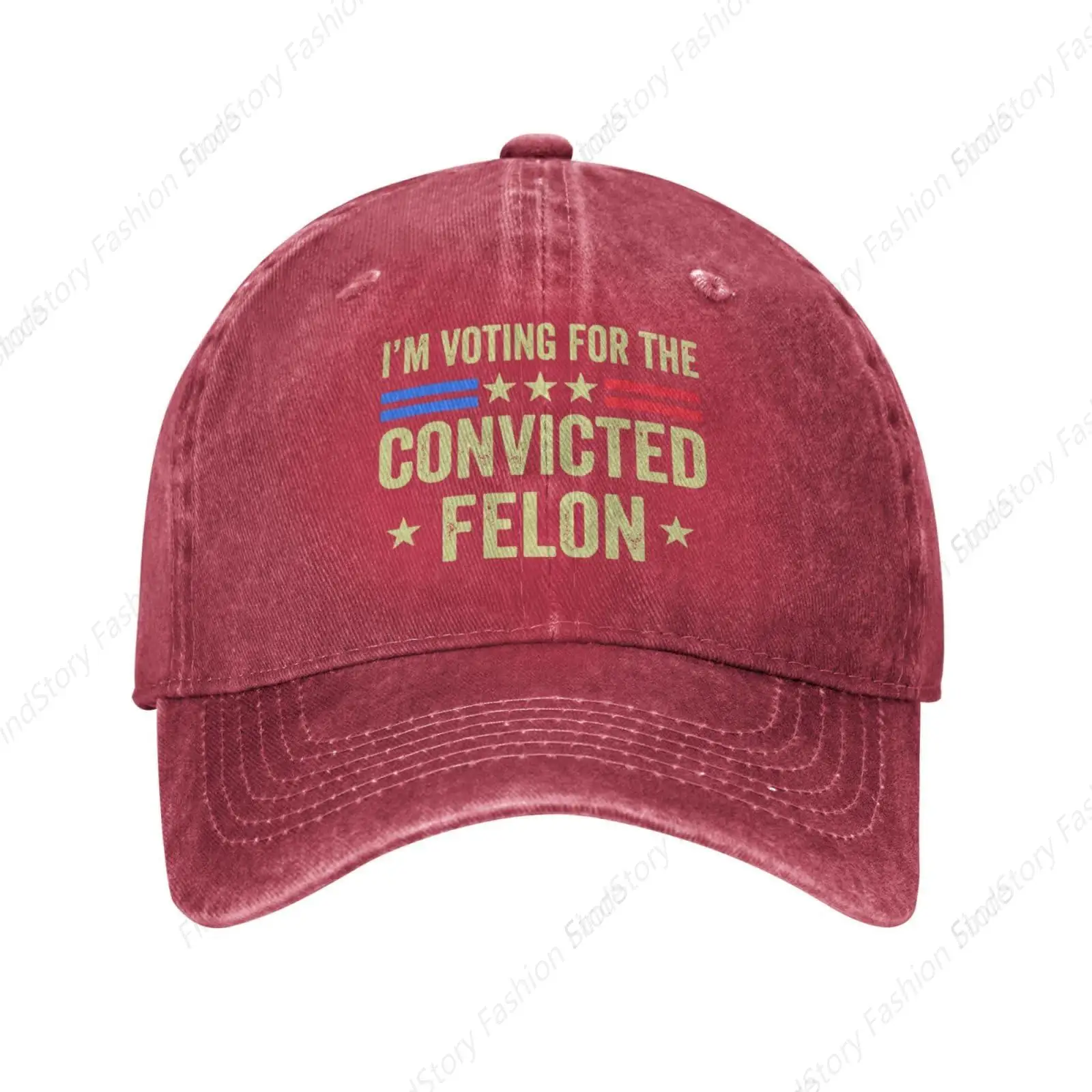 I'M Voting for The Convicted Felon Baseball Cap Vintage Trucker Denim Golf Dad Hat Adjustable  for Men Women Casual Unisex