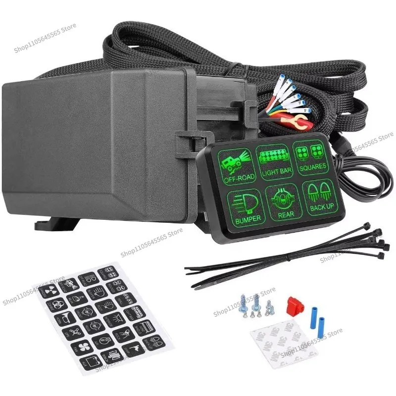For Universal Waterproof 12-24V Touch Control 60A 6-way Switch Panel Suitable for Automobiles