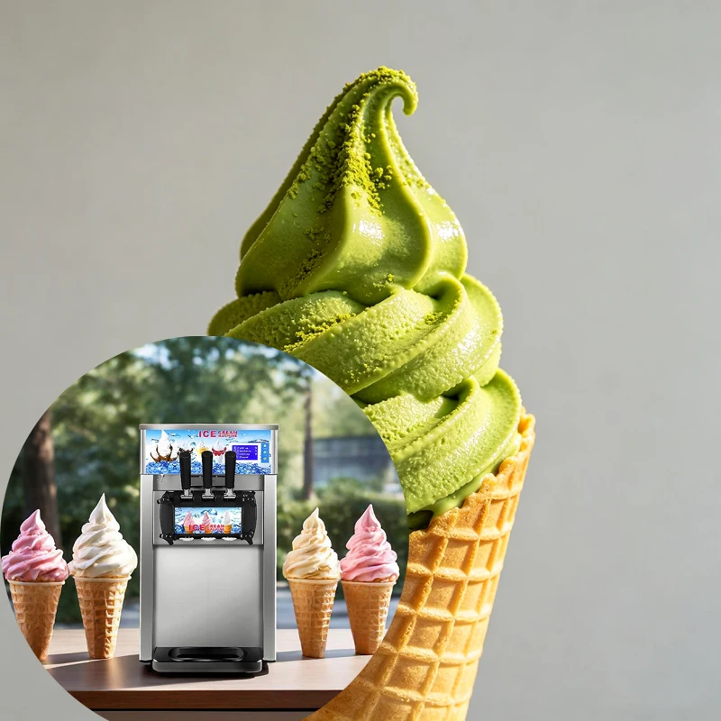 Commercial Ice Cream Maker Yield Countertop Soft Serve Machine Frozen Yogurt Maker for Restaurant Snack Bar