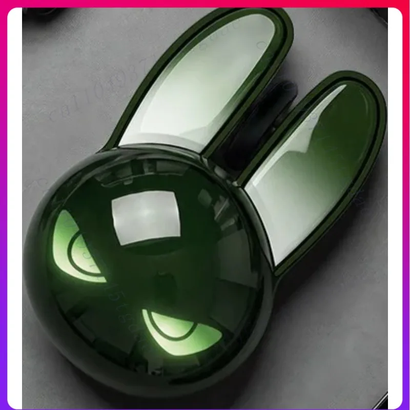 For MOFII M6C Wireless Dual Mode Mouse Office PC Tablet Bluetooth, Wizard of Evil Rabbit Green, Glow, Charging