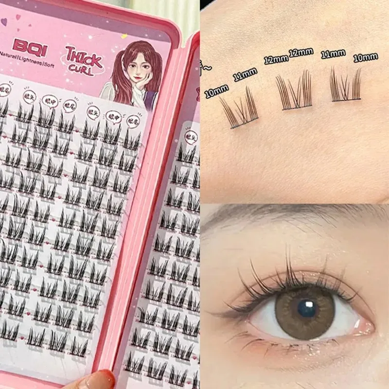 

EOEKKY Lazy Cat Elf Eyelashes Book 180pcs Large Capacity Enlarge Your Eyes Naturally DIY Lash Clusters with Glue Set