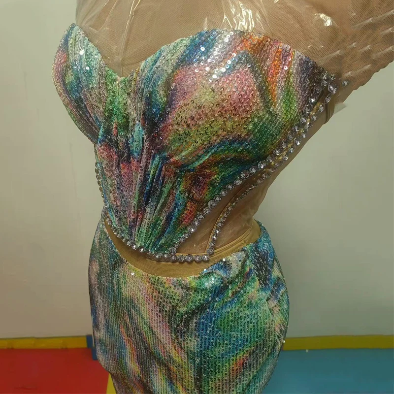 Vestidos de fiesta y Festival, ropa de baile de Jazz con lentejuelas coloridas, traje de noche, Bar, DJ, cantante, ropa para actuación en escenario