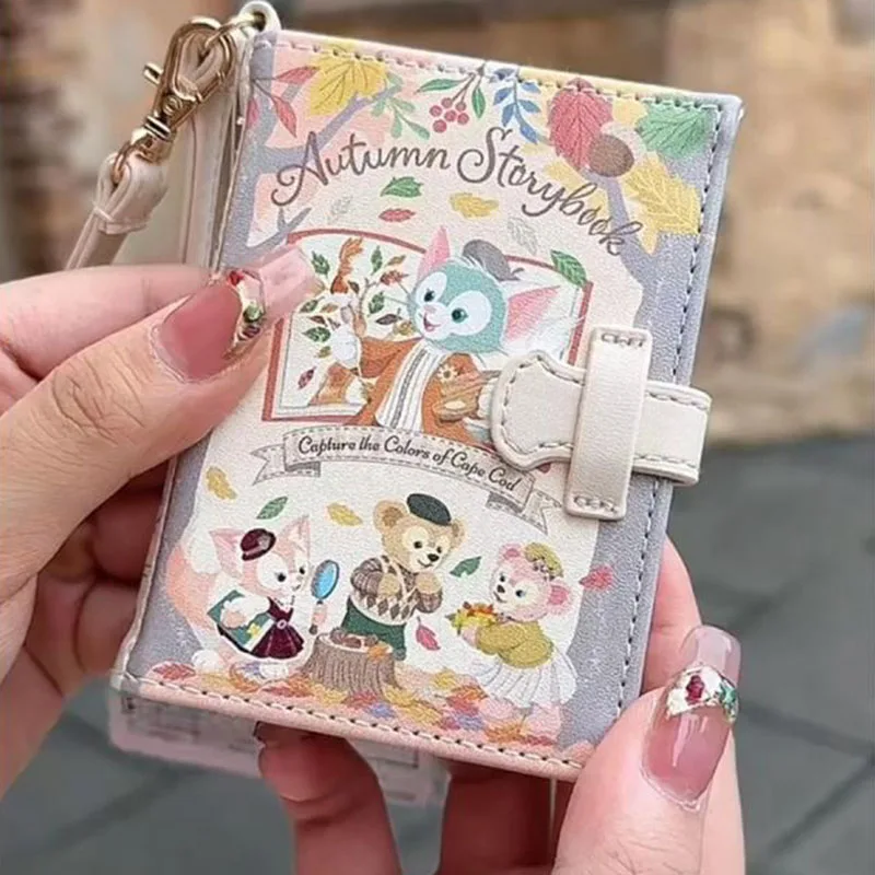 New Kawaii Cute Disney Stellalou Duffy Bear Card Holder Pu Leather Keychain Storage Bag Coin Purse Cute Girl Birthday Gift