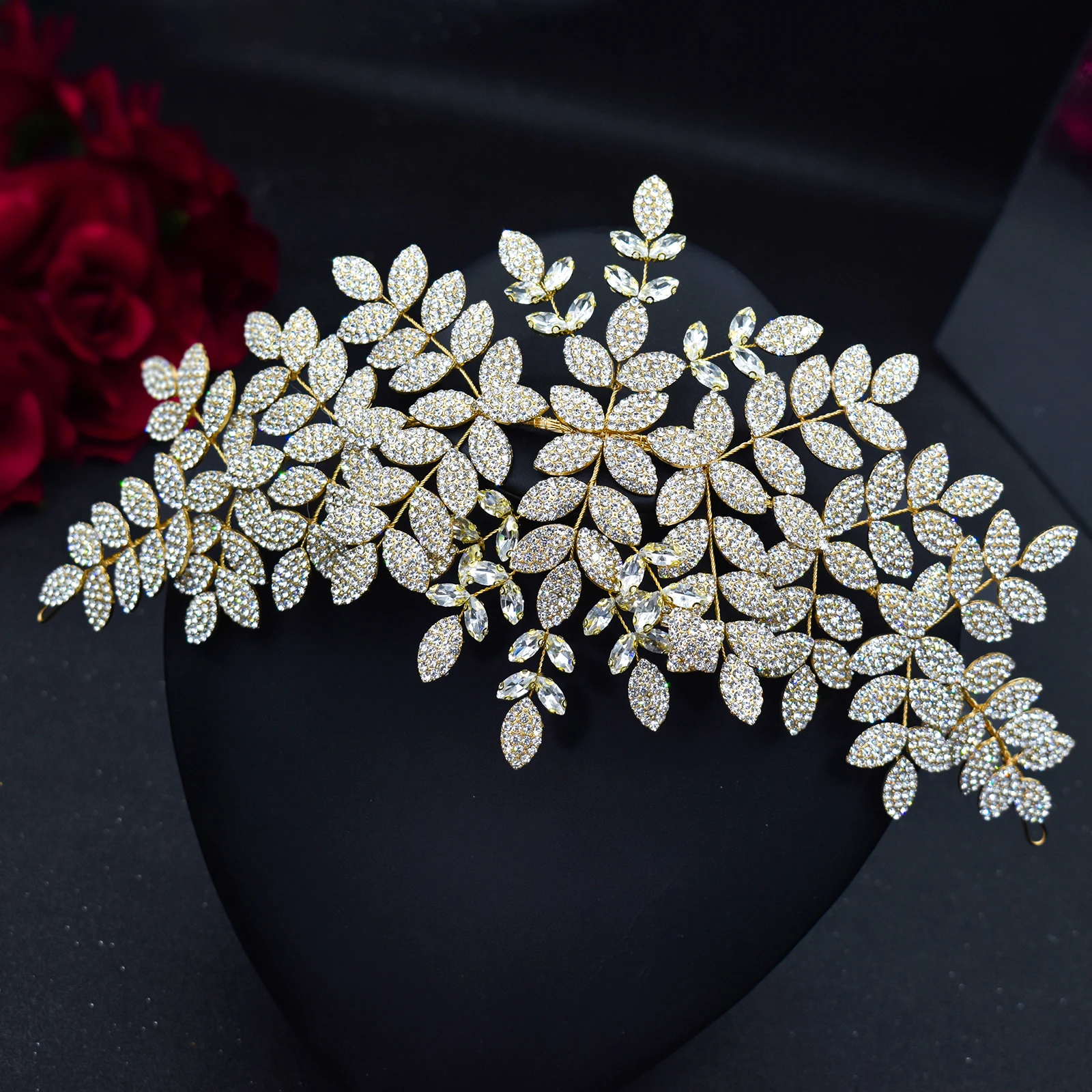 

DZ021 Handmade Rhinestone Wedding Crown Shiny Bride Hair Ornaments Luxury Bridal Headwear Women Hair Decoration Princess Tiara