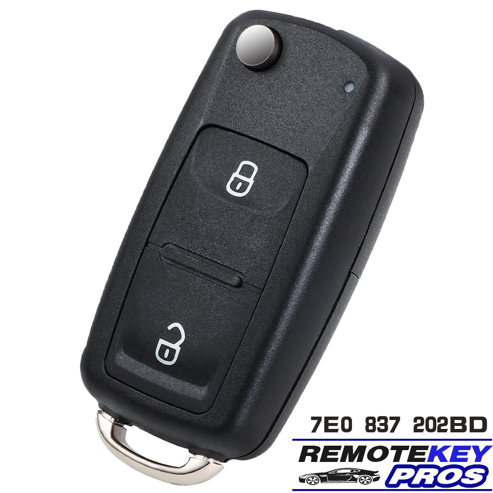 DIYKEY 7E0837202BD 7E0 837 202 BD 433Mhz MQB48 Chip Flip Remote Control Key FOB 2 Button for VW Amarok Transporter T6 2016-2021