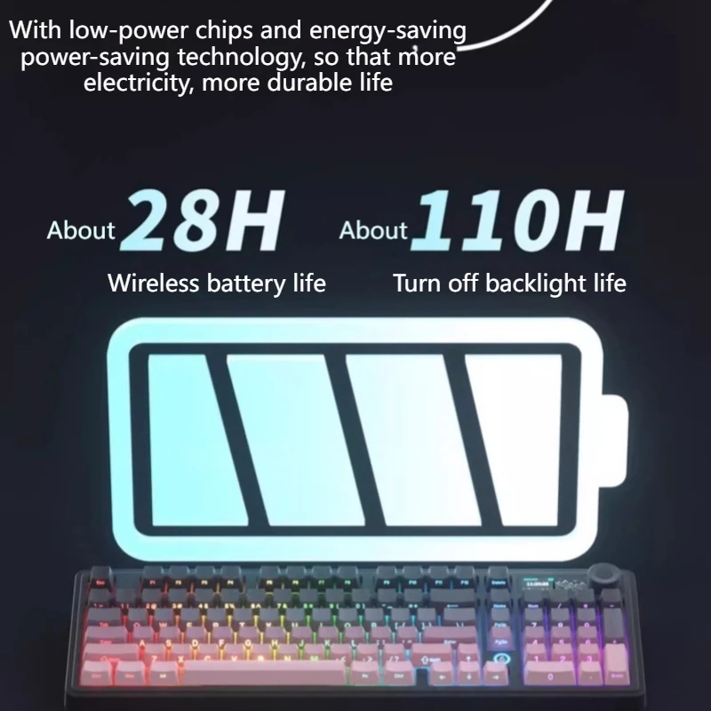 Ajazz Ak980 لوحات المفاتيح الميكانيكية اللاسلكية هيكل حشية ثلاثي الوضع Rgb مفتاح كامل قابل للتبديل السريع لوحات مفاتيح الألعاب طويلة التحمل