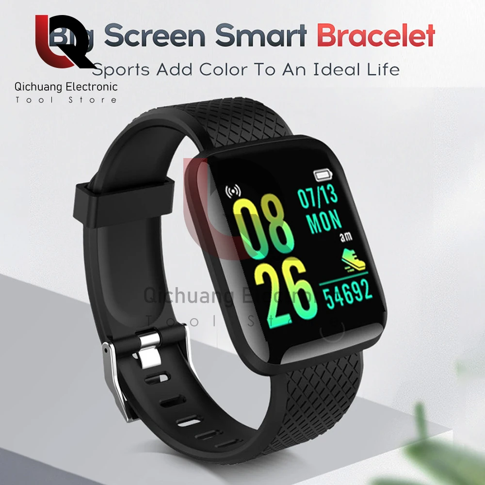 116 plus Smart Bracelet Waterproof Smart Watch Step Counting Multi Sport Mode Message Reminder Heart Rate Monitor Blood Pressure