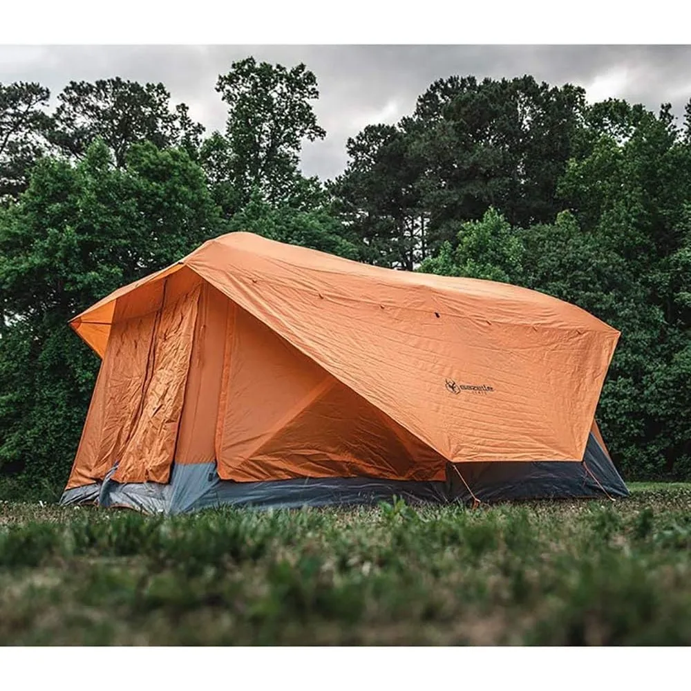 Plus Extra Large 4 to 8 Person Portable Pop Up Outdoor Shelter Camping Hub Tent with Rain Fly & Extended Screened In