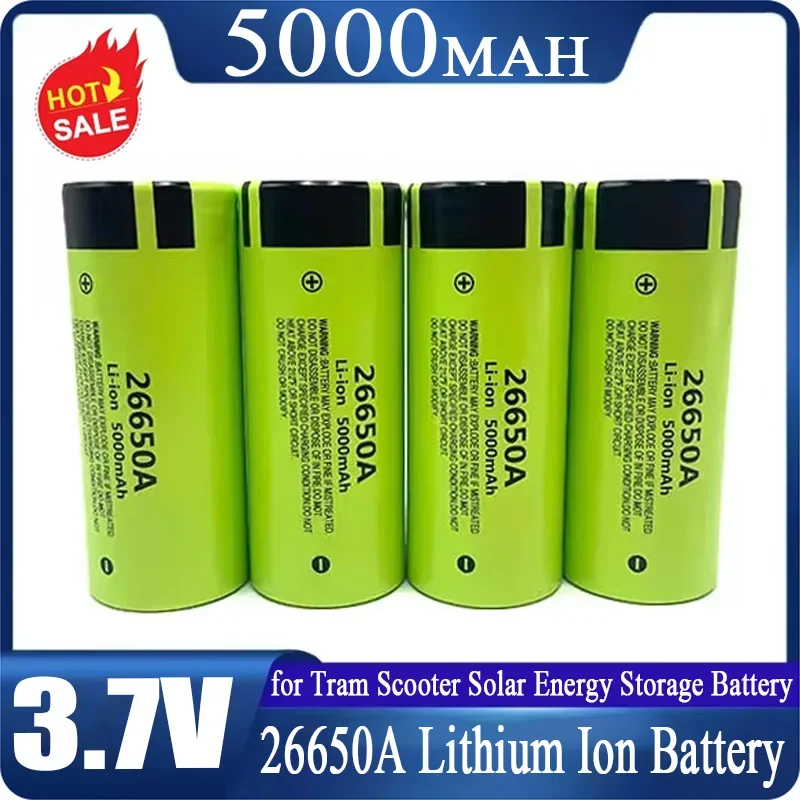 Original 26650A Lii-50A 26650 5000mAh High Capacity 3.7V Lithium Battery for Flashlight Power Bank Li-ion Rechargeable Batteries