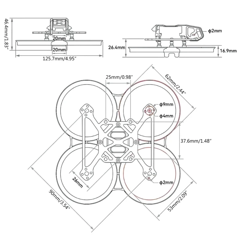 Lightweight Pavo20 Frame Stable & Long lasting Frame set for Video Transmission