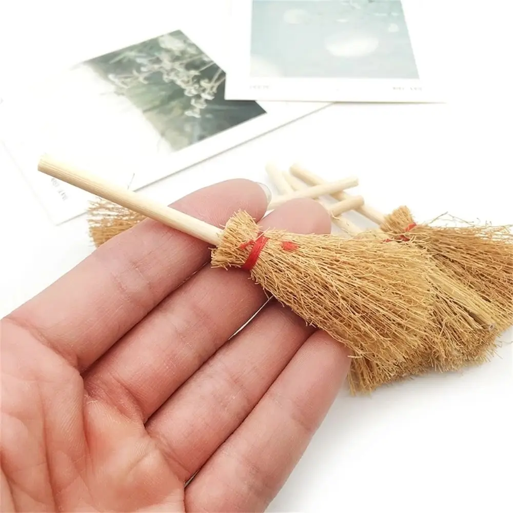 Party Pretend Play Toy Dollhouse Accessories Photo Props Mini Broom Hanging Decorations Straw Brooms Doll House Brooms