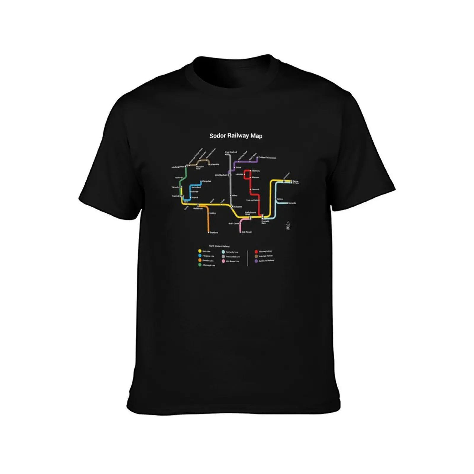 Sodor Railway Map T-Shirt t shirt man casual T-Shirt