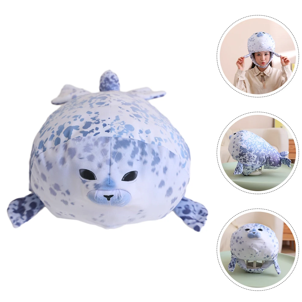 Seal Head Hat Animal Funny Costume Headwear Stuffed Decorative Carnival Party Accessories Adult Women Cosplay Props