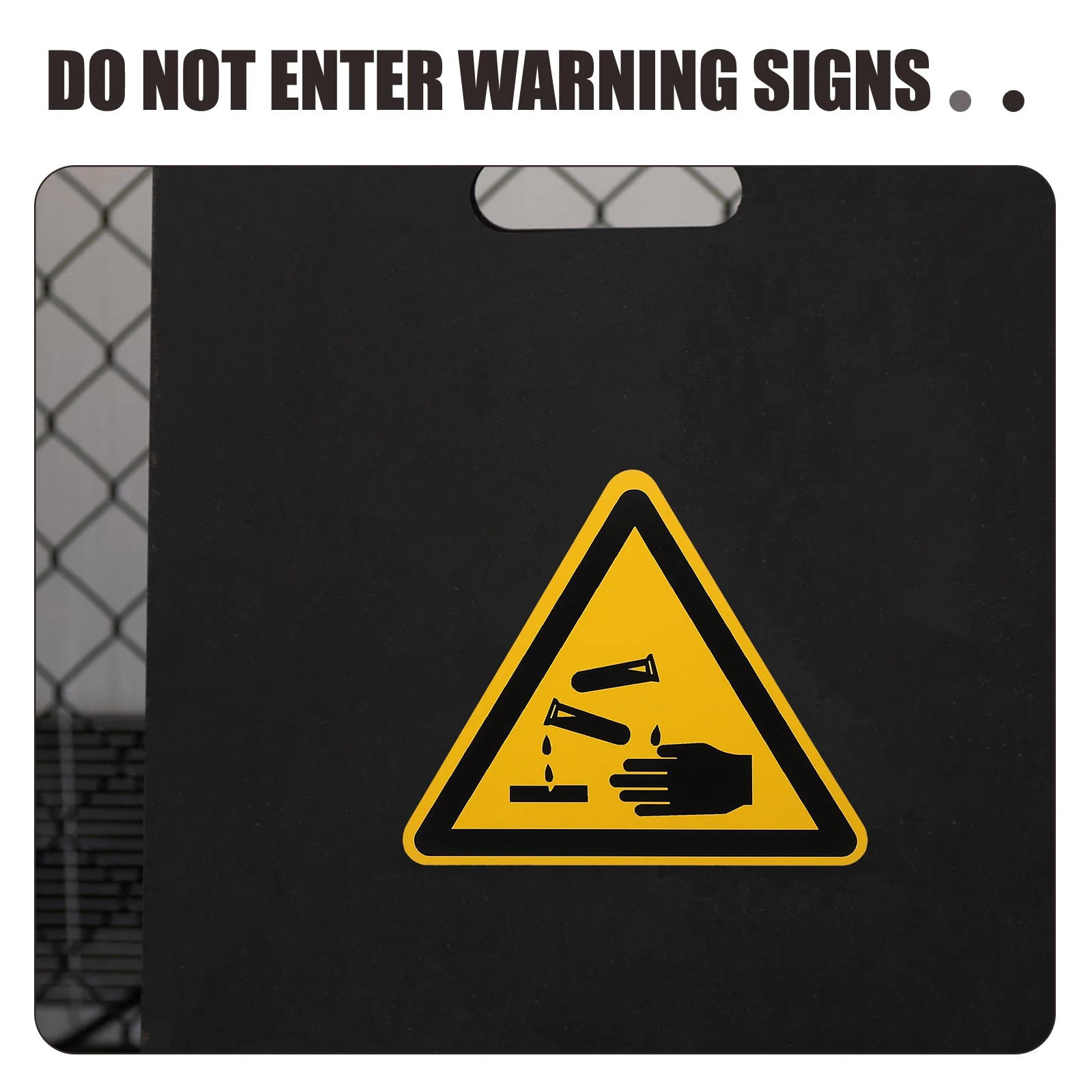 6 قطعة الحذر ضد ملصقات التآكل ملصقات تحذير ذاتية اللصق لعلامة السلامة الصناعية ملصق حائط من الفينيل تنبيه المخاطر #1