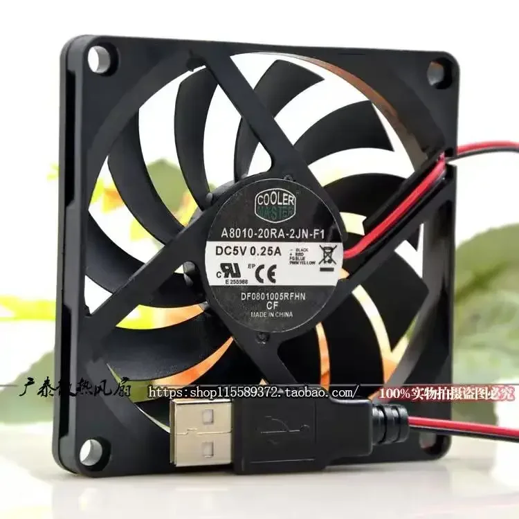 LY A8010-20RA-2JN-F1 For Cooler Master 8010 DC 5V 0.25a 8cm Ultra-Thin Mute Cooling Fan