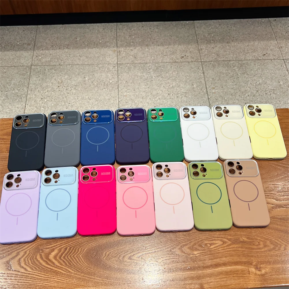 Liquid Silicone Large Window For Magsafe Case For iPhone 17 16 15 14 13 Pro Max Magnetic Charging Glass Lens Protect Soft Cover - view 6