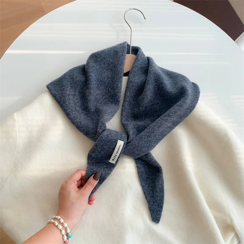 

Зимний шейный шарф, мягкий модный шарф, вязаная шаль, легкий шерстяной треугольный шарф для повседневной носки, осень-зима, повседневный