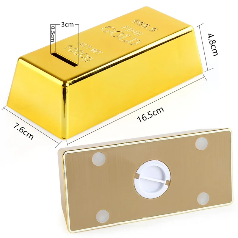ABFN-Simulated Gold Bricks, Children's Piggy Bank, Piggy Bank, Plastic Decorative Ornaments, House Games