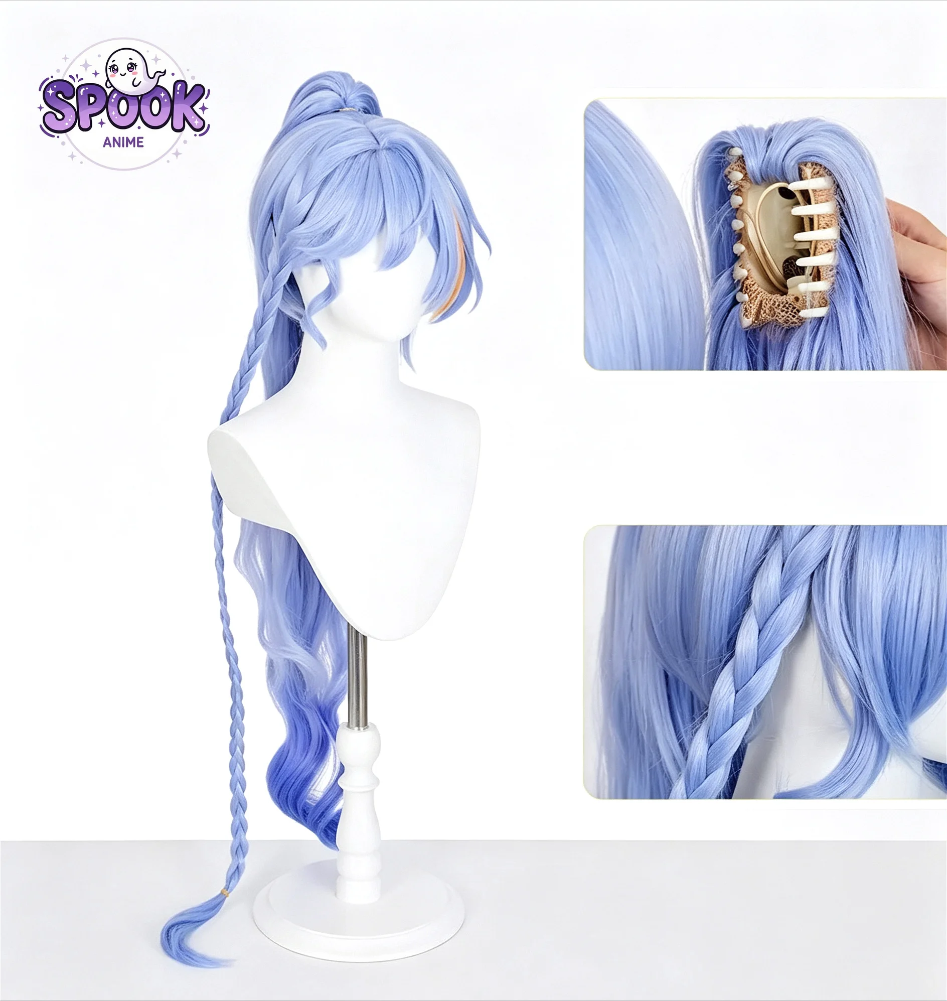 Peluca Azul Púrpura de Anime, Colaboración con Honkai Star Rail, Accesorio de Cosplay de Fanta Robin para Mujeres, Halloween, Comic Con
