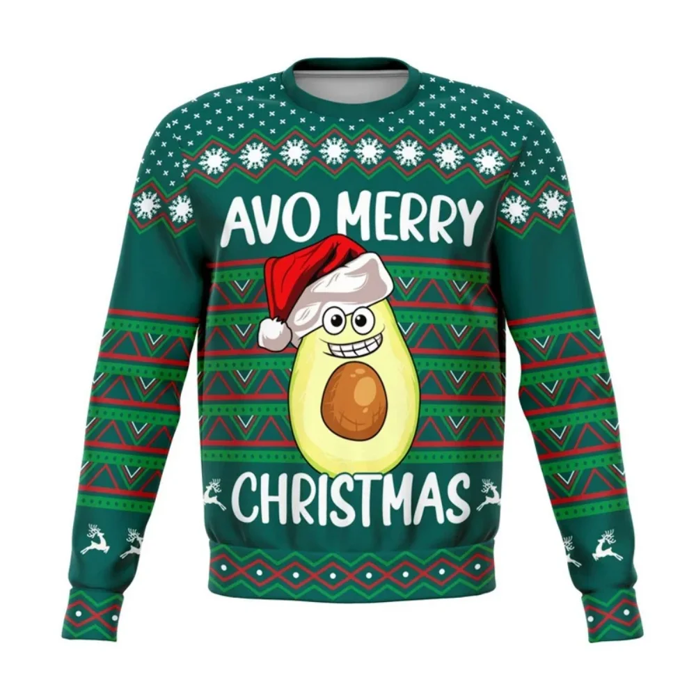 Beer pattern Ugly Christmas sweater men's and women's crew neck pullover 3d printed wine Drink Christmas sweatshirt top women's