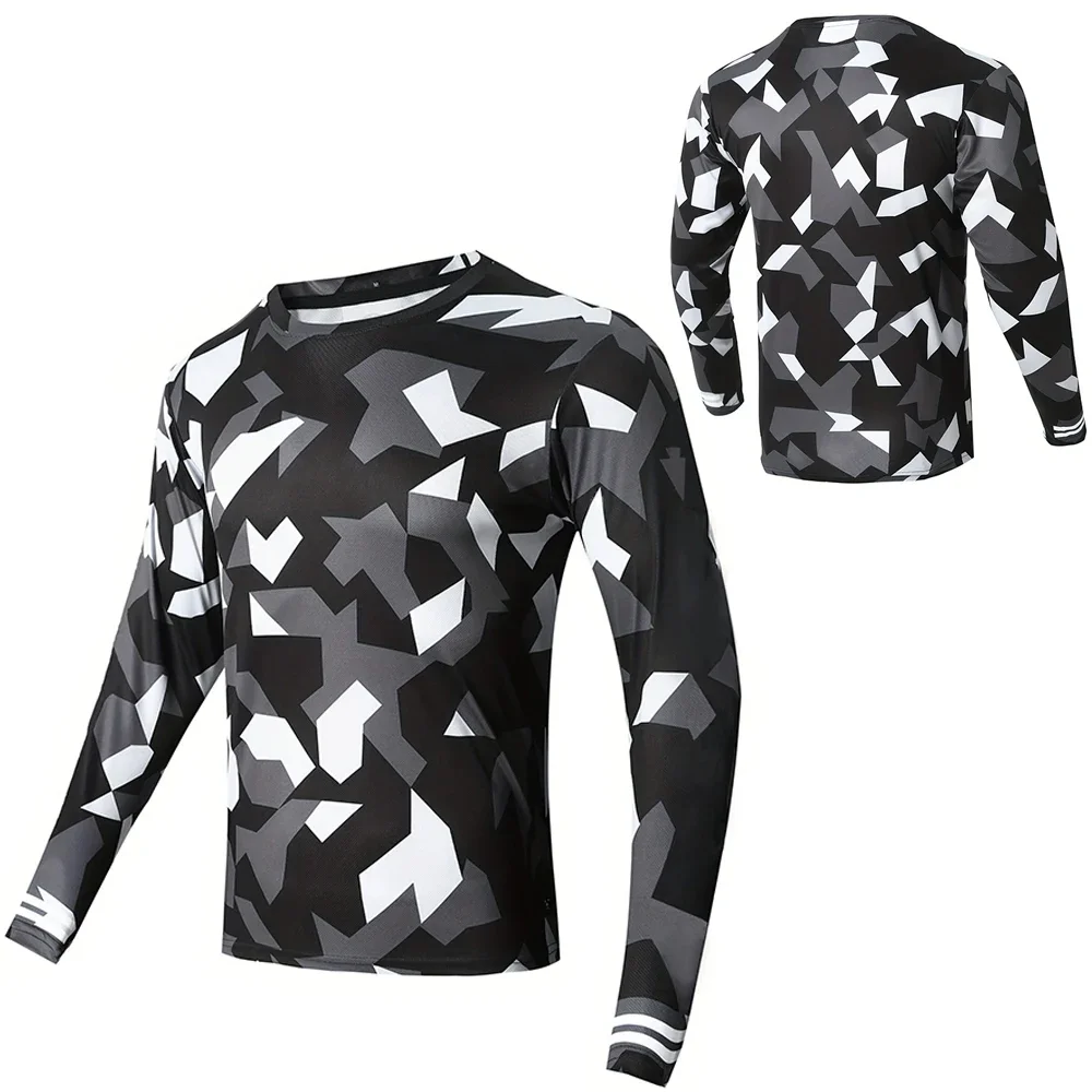 Off-road downhill Men's Long Sleeve Quick-drying Comfy Motorsport Mountain Cycling Clothing T-Shirt