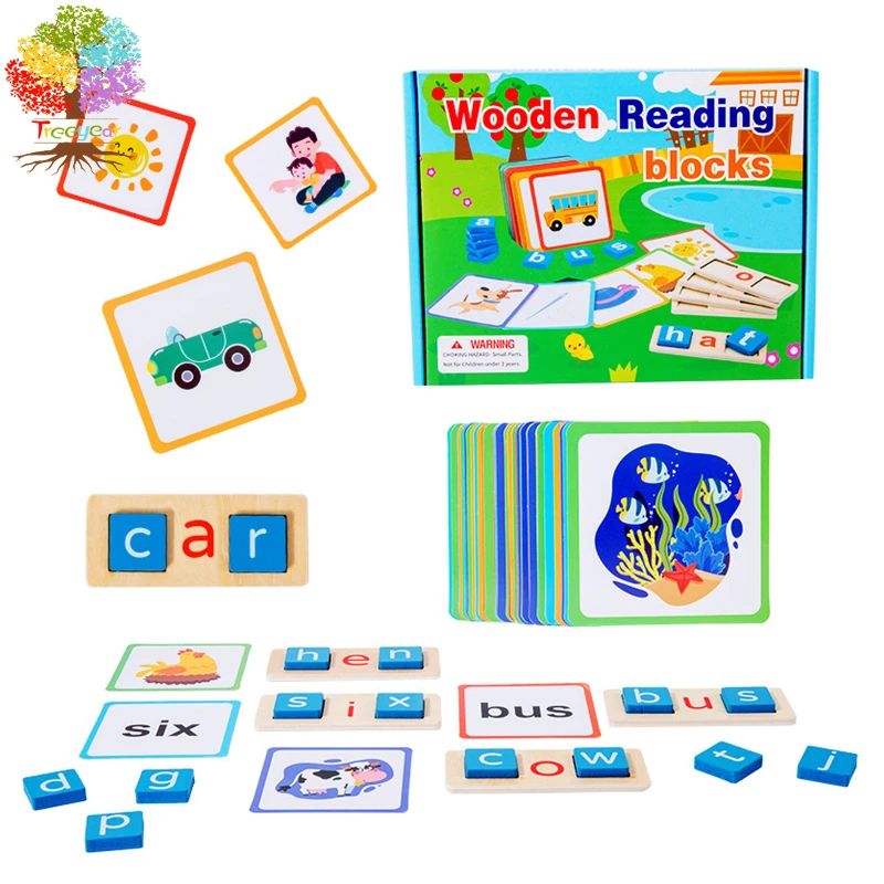 

Wooden Short Vowel Reading Letters Sorting Spelling Games, Sight Words Flashcards Alphabet Puzzle Montessori Educational Toy