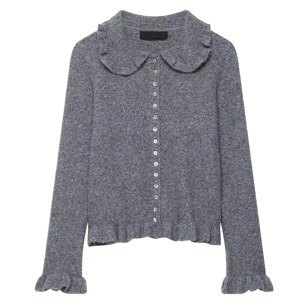 

European And American Fashion Knitted Jacket Multi-Layer Decoration Outerwear Top Selling On