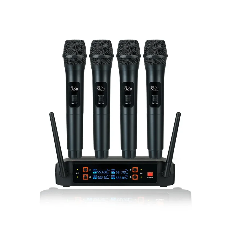 High-quality 2024 single 4-channel digital optional UHF wireless microphone for singing KTV