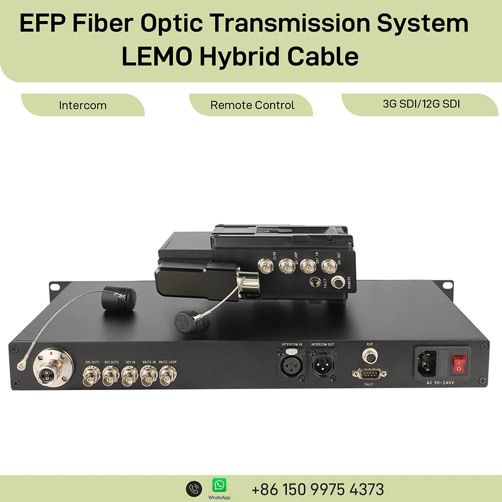 Sistema de Transmisión de Fibra Óptica Efp, Cable Híbrido Sdi Lemo, Retorno de Energía, Video, Tally, Intercomunicador, Genlock TC