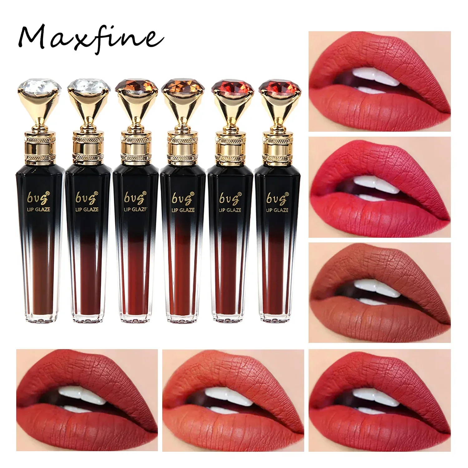 

Maxfine New 6 Color Matte Lipstick Waterproof Moisturizing Fashion Lipstick Velvet Texture Long Lasting Hot Sales Lipstick 2.5g